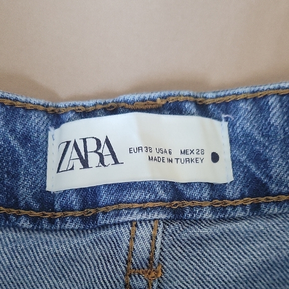 Zara Light Blue Ripped Jean Shorts - Picture 4 of 15